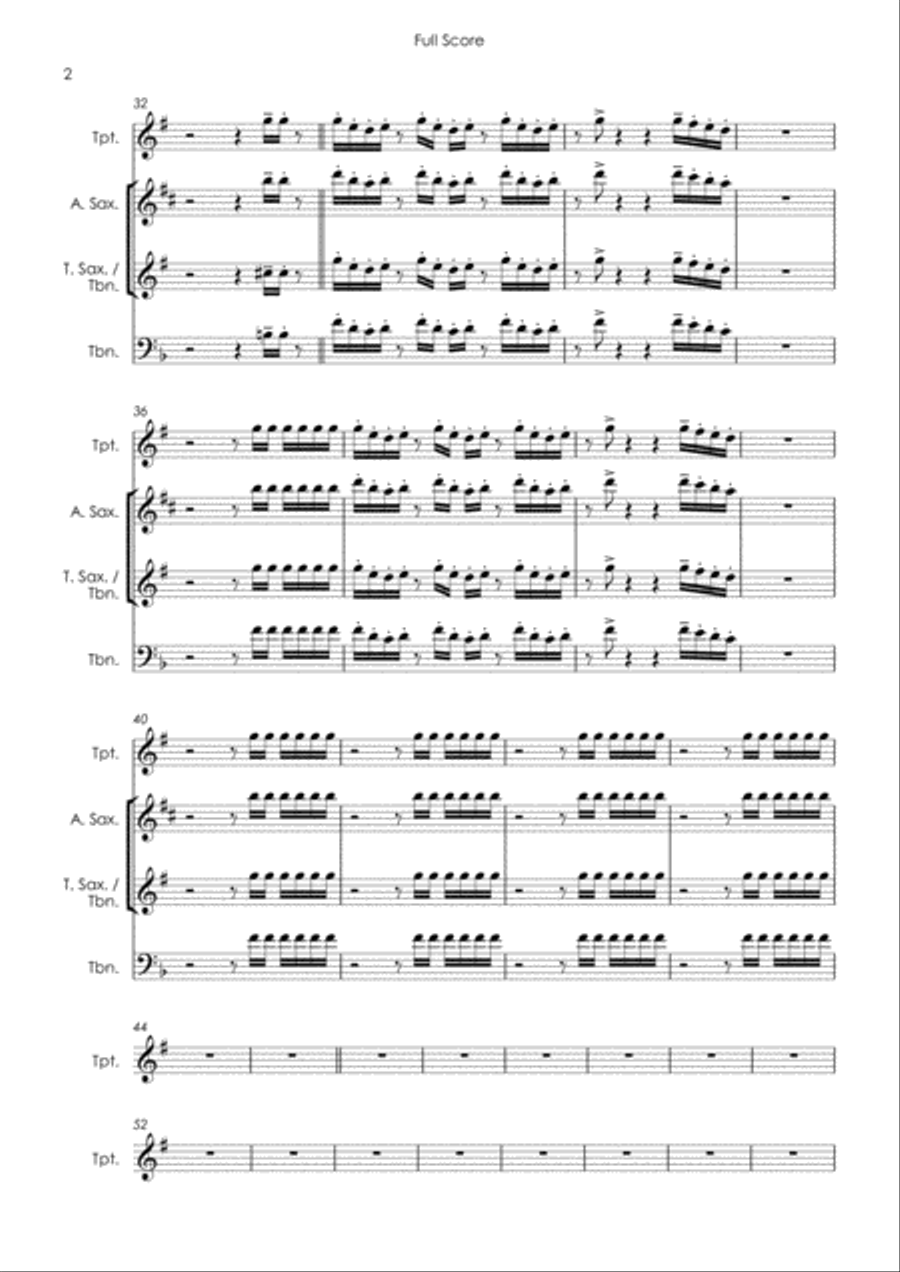 Uptown Funk Tenor Saxophone scores gallery preview page 4