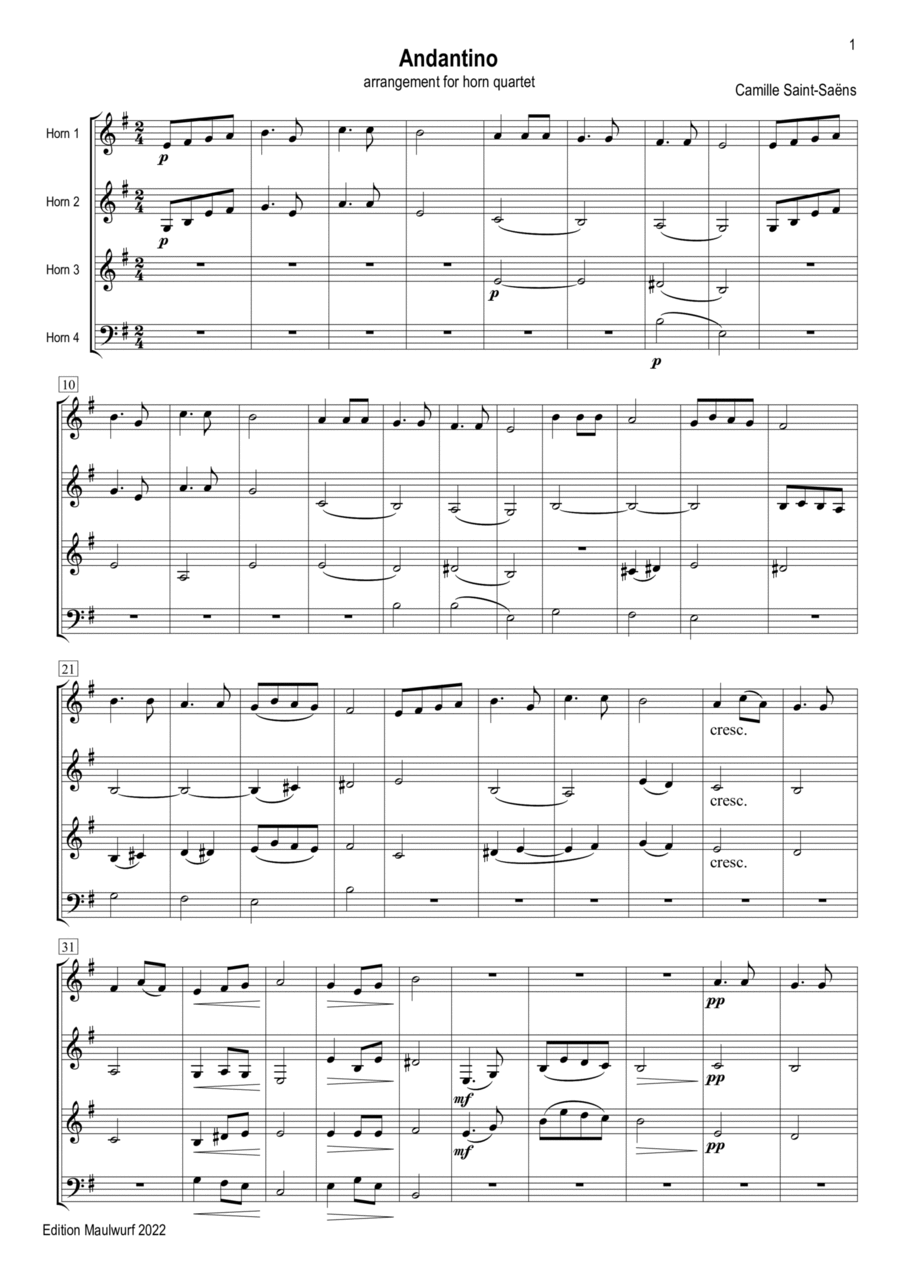 Andantino Andantino Brass Quartet scores gallery preview page 1