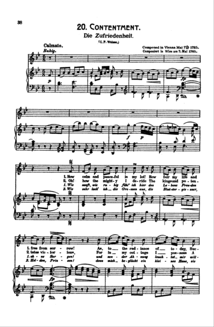 Mozart: 39 Songs for Medium High Voice (German/English/French/Italian) High Voice scores gallery preview page 1