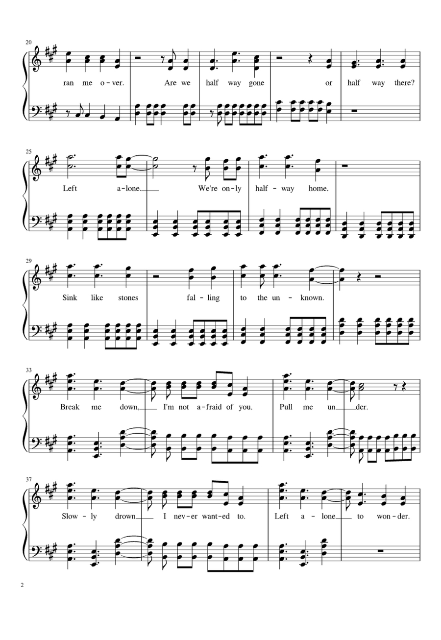 Left Alone Easy Piano scores gallery preview page 2