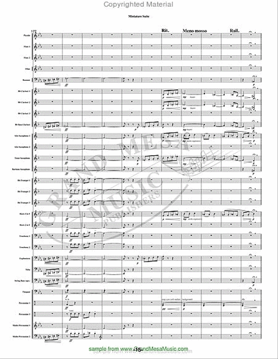 Miniature Suite Concert Band scores gallery preview page 16