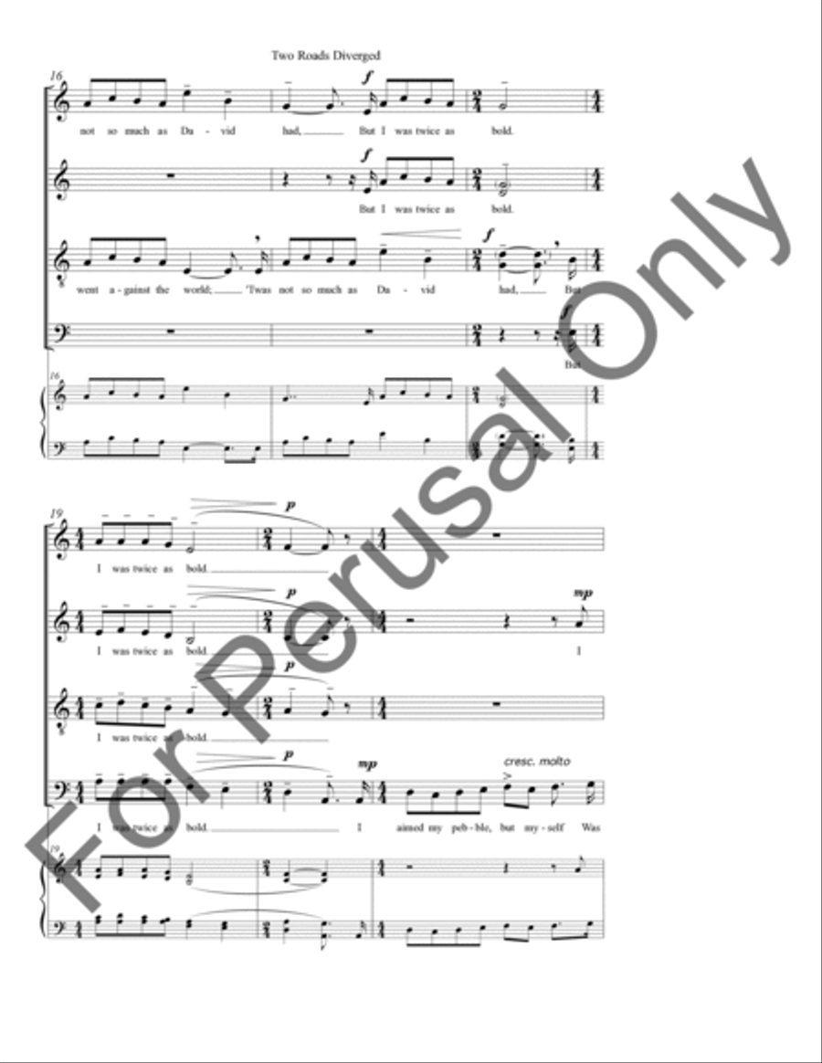Two Roads Diverged 4-Part scores gallery preview page 5