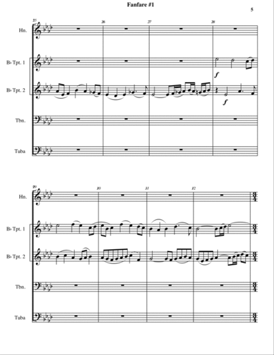 Fanfare #1 Brass Ensemble scores gallery preview page 5