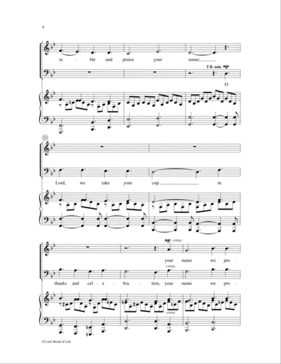 O Lord, Bread of Life 4-Part scores gallery preview page 4