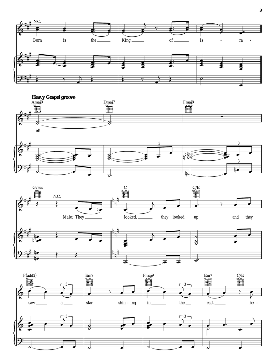 The First Noel Piano, Vocal, Guitar scores gallery preview page 3