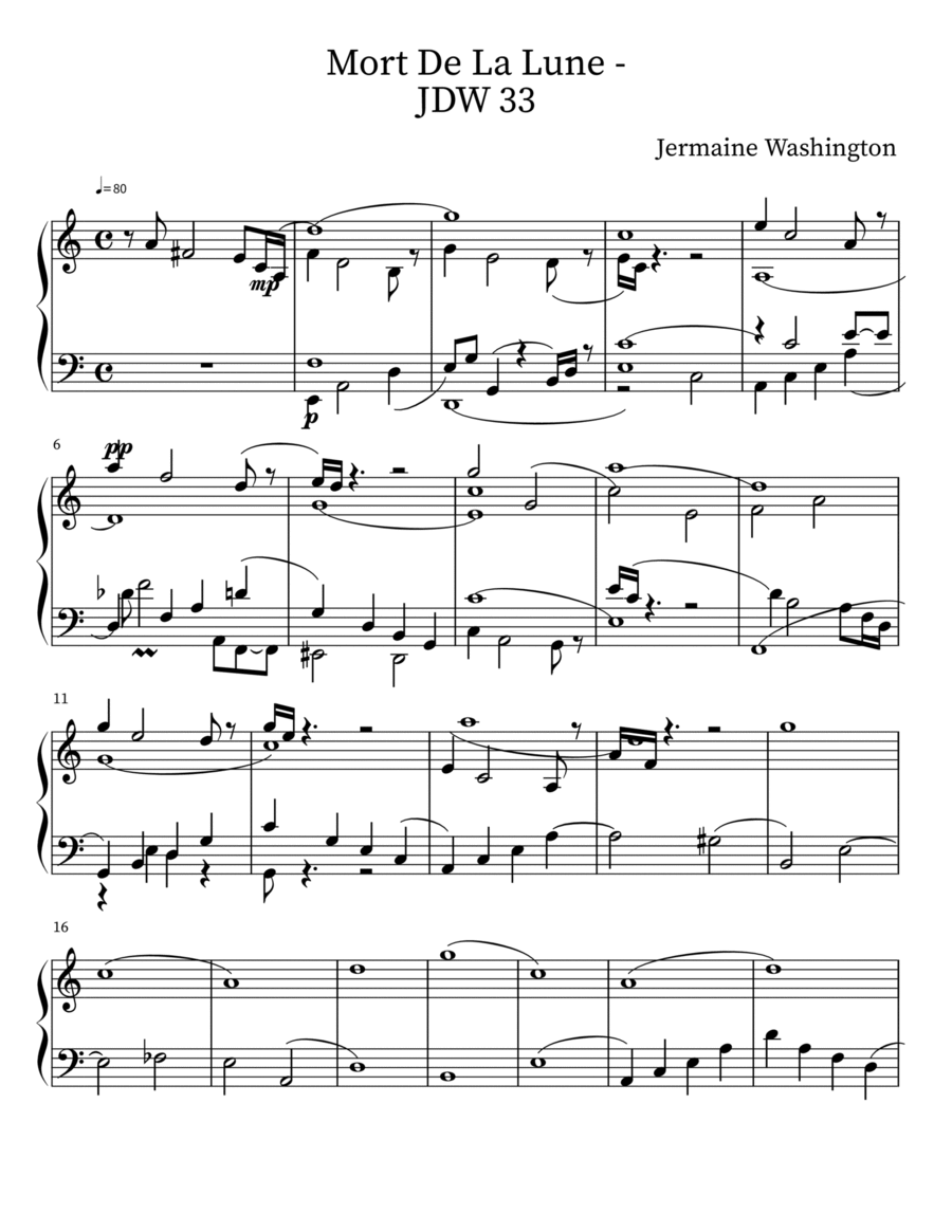 Mort De La Lune Voice scores gallery preview page 1