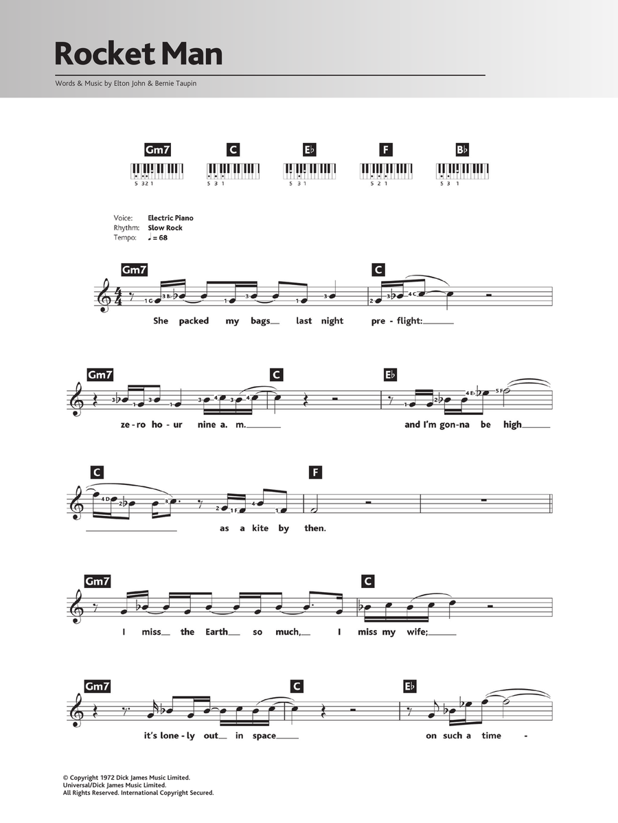 Rocket man piano shop cover