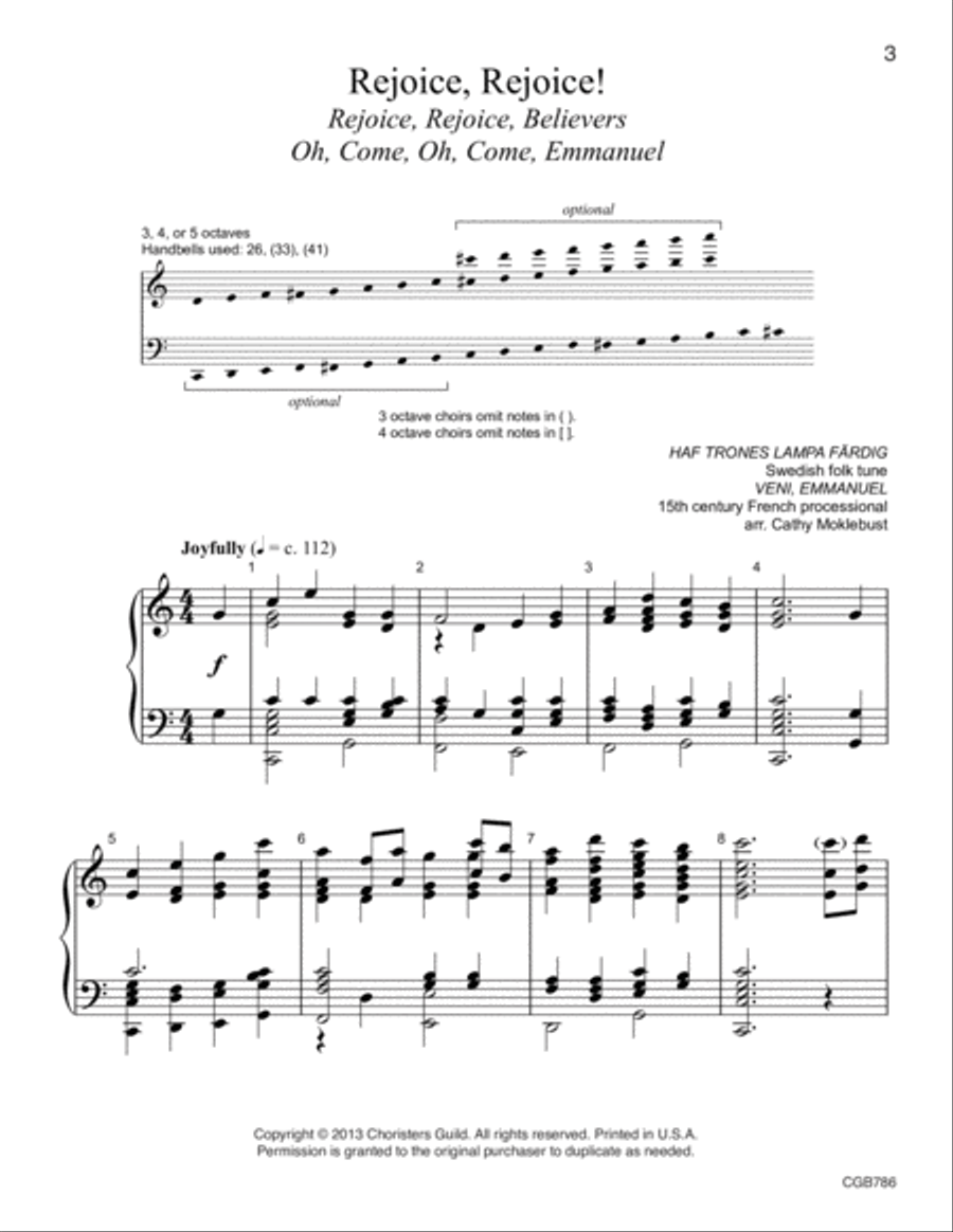 Celebrate the Season: Reproducible Advent and Christmas Carols (3-5 octaves) 5-Octaves scores gallery preview page 4