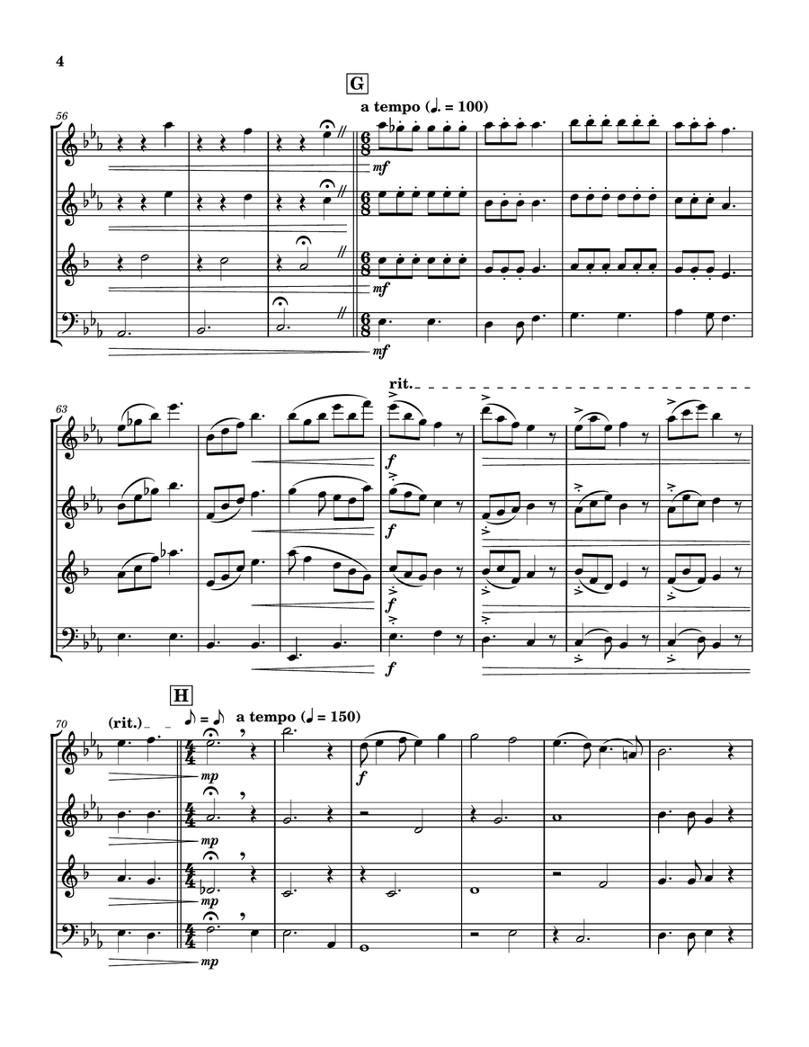 Wind Quartet No. 2 in D-flat Major, Op. 27 Woodwind Quartet scores gallery preview page 4