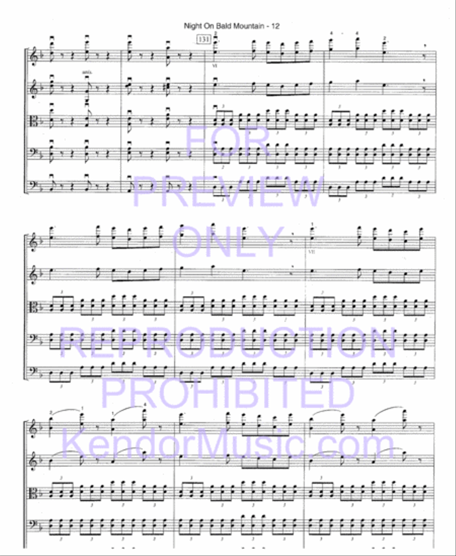 Night On Bald Mountain (Full Score) String Orchestra scores gallery preview page 15