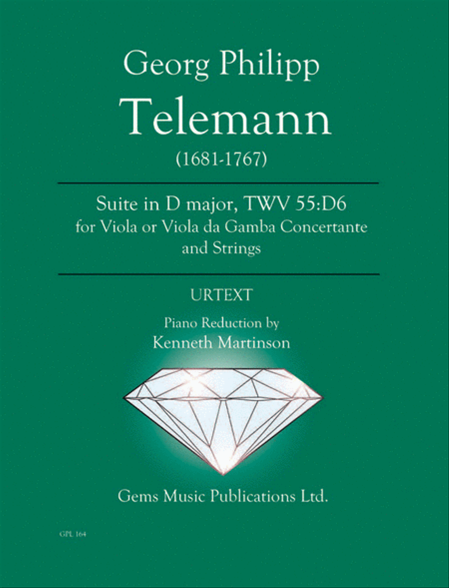 Suite in D major, TWV 55:D6 for Viola or Viola da Gamba Concertante and Strings