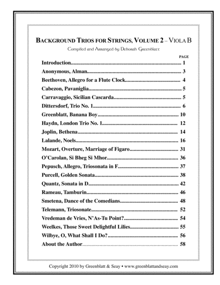 Background Trios for Strings Vol. 2 - Viola B