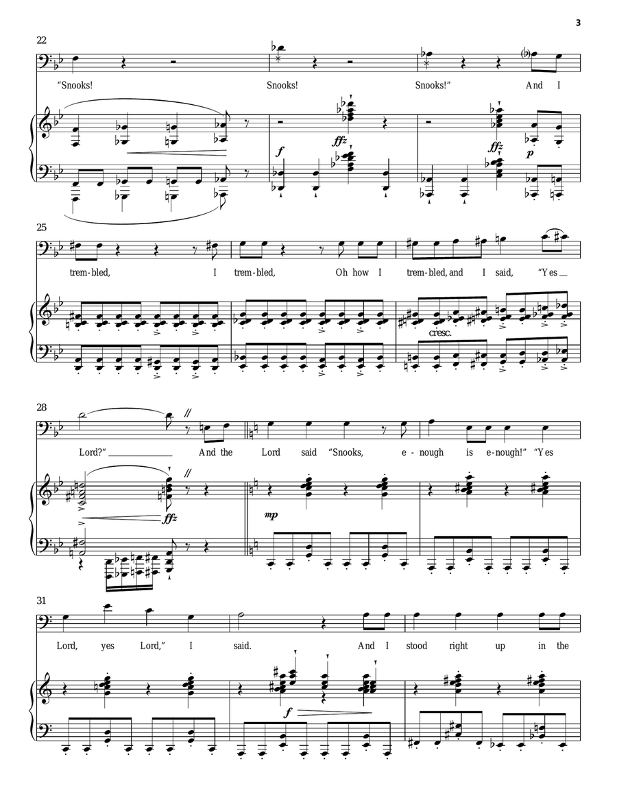 Snooks' Aria Snooks' Aria Piano, Vocal scores gallery preview page 3