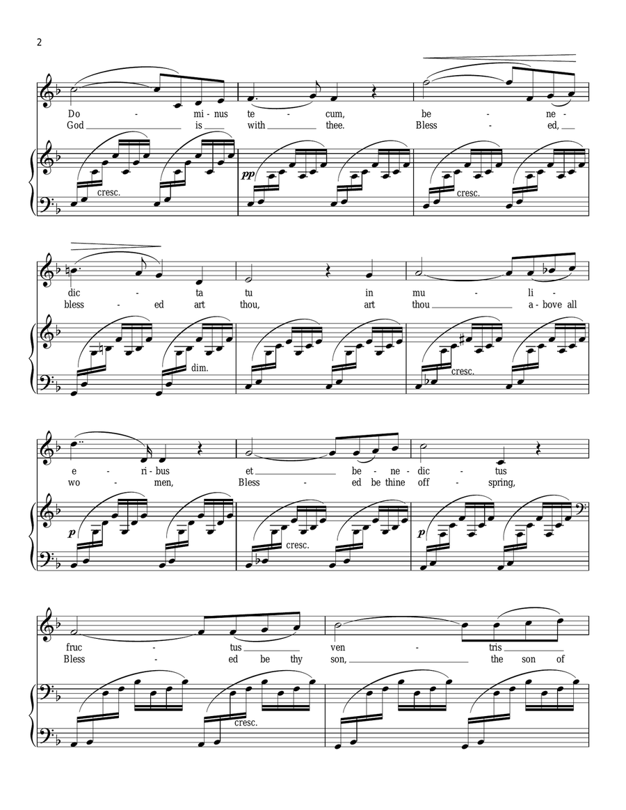 Ave Maria Piano, Vocal, Guitar scores gallery preview page 2