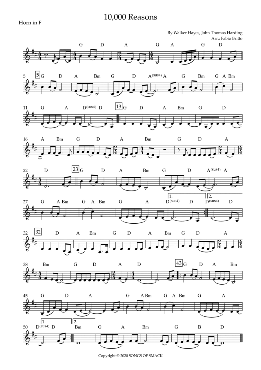 10000 Reasons 10000 Reasons Horn Solo scores gallery preview page 1