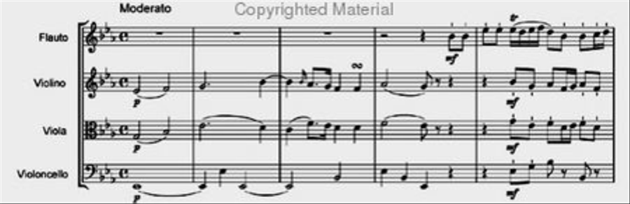 Quartet in E-flat major Flute scores gallery preview page 2