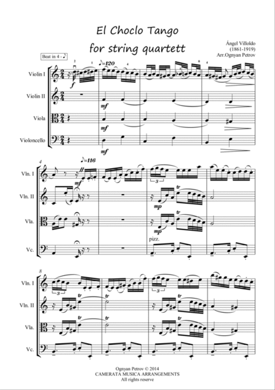 El Choclo El Choclo String Quartet scores gallery preview page 2