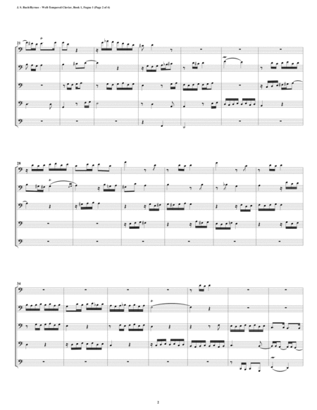 Fugue 01 from Well-Tempered Clavier, Book 2 (Euphonium-Tuba Quintet) image number null