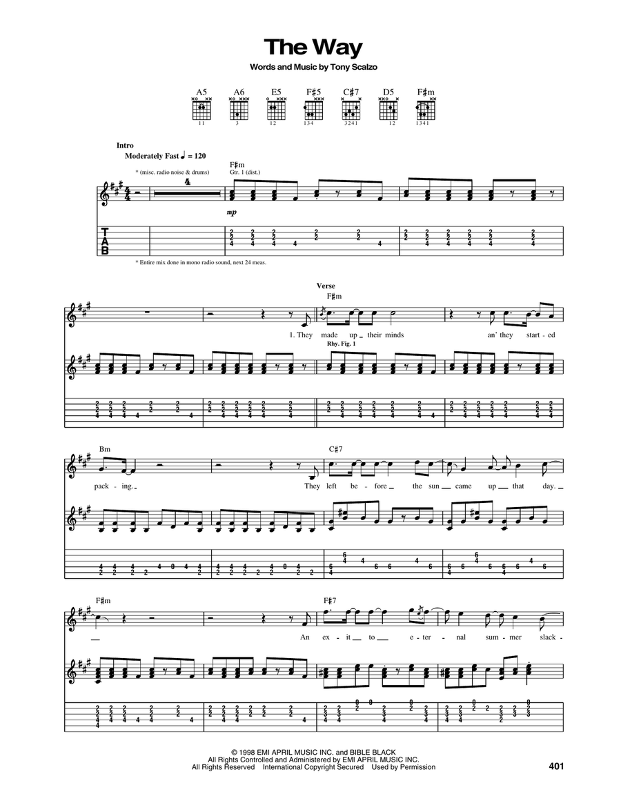 The Way Acoustic Guitar scores gallery preview page 1