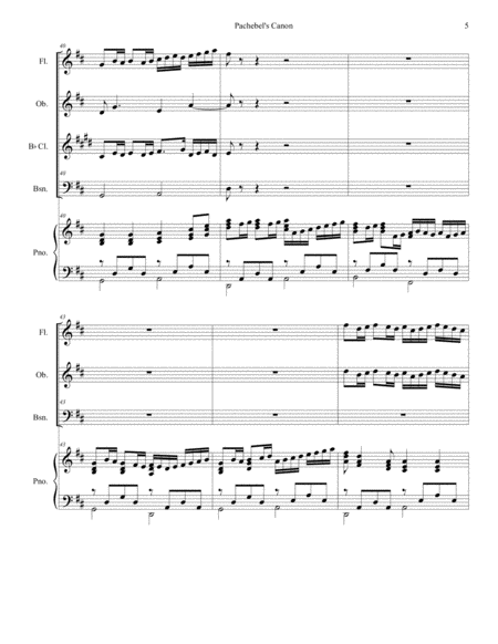 Pachelbel's Canon (Wedding Arrangement for Woodwind Quartet - Piano Accompaniment) image number null