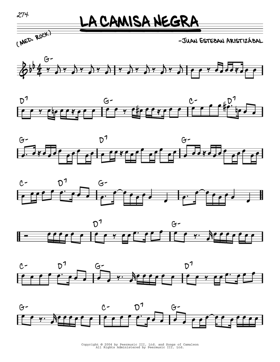 La Camisa Negra Piano scores gallery preview page 1