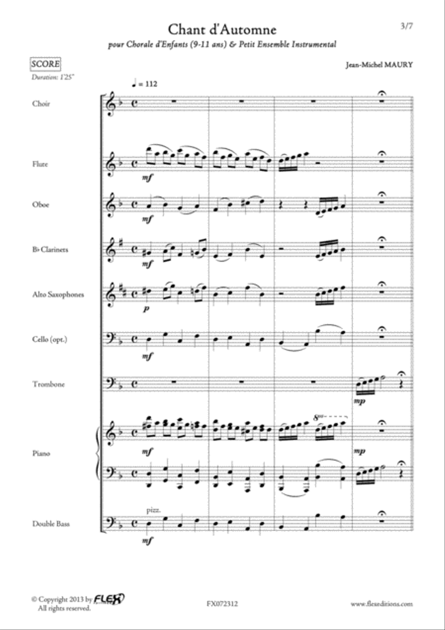 Chant d'Automne Children's Choir scores gallery preview page 3