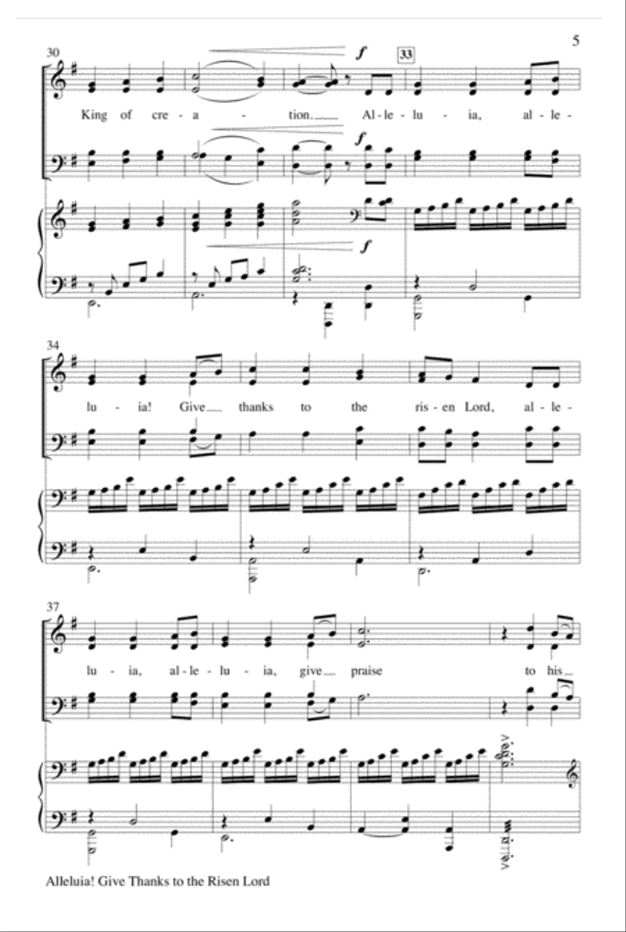 Alleluia! Give Thanks to the Risen Lord 4-Part scores gallery preview page 5