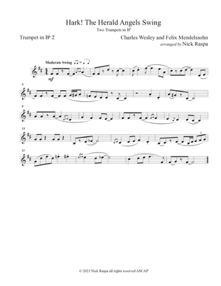 Hark! The Herald Angels Swing (Two B Flat Trumpets) Trumpet 2 part