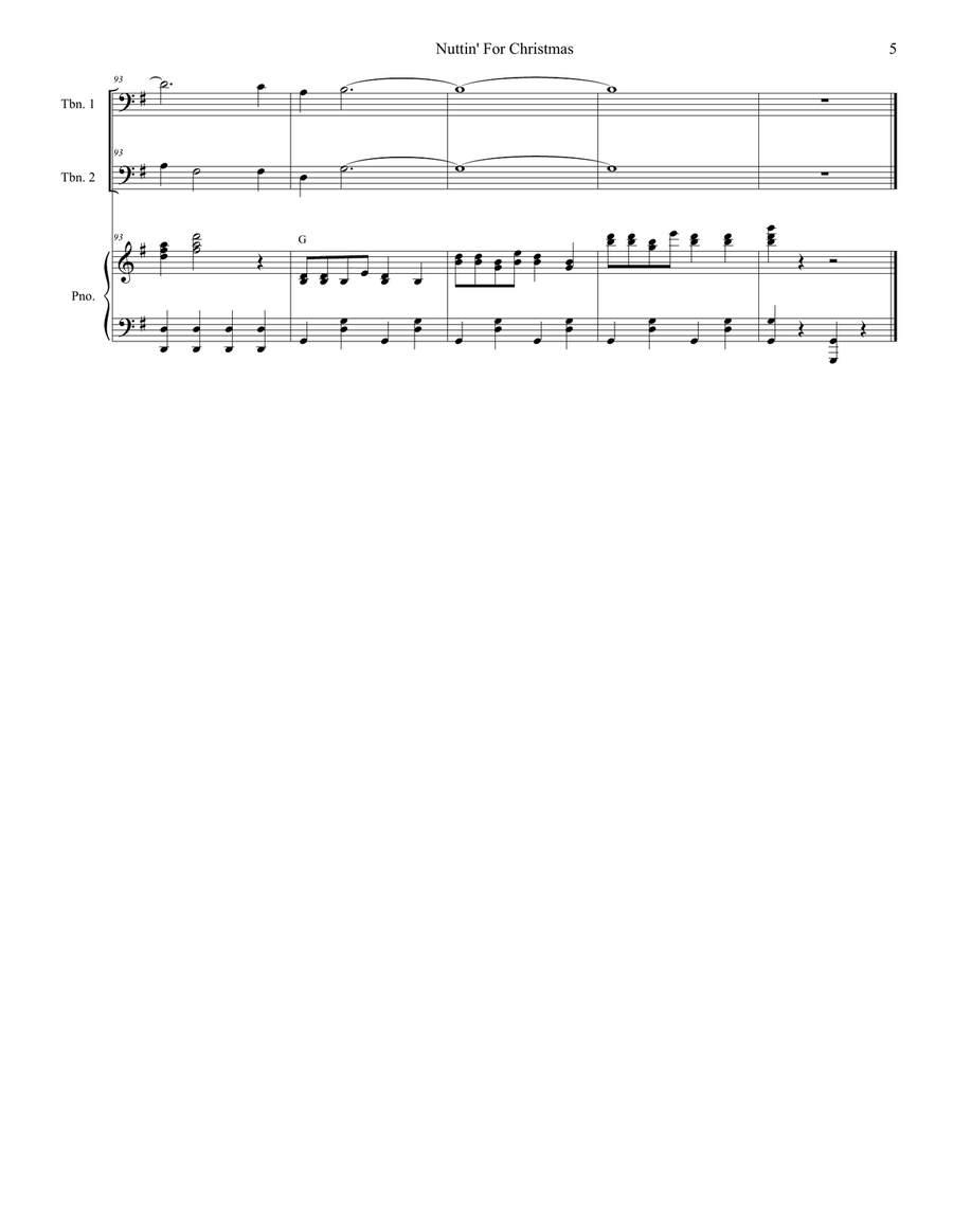 Nuttin' For Christmas Nuttin' For Christmas Trombone Duet scores gallery preview page 5