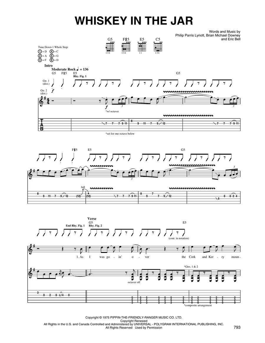 Whiskey In The Jar Acoustic Guitar scores gallery preview page 1