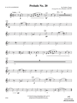 Book cover for Prelude No. 20: E-flat Alto Saxophone