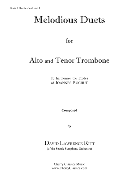 Melodious Duets from Rochut Bordogni Etude Vocalises for Alto and Tenor Trombone Book 1 Volume 1