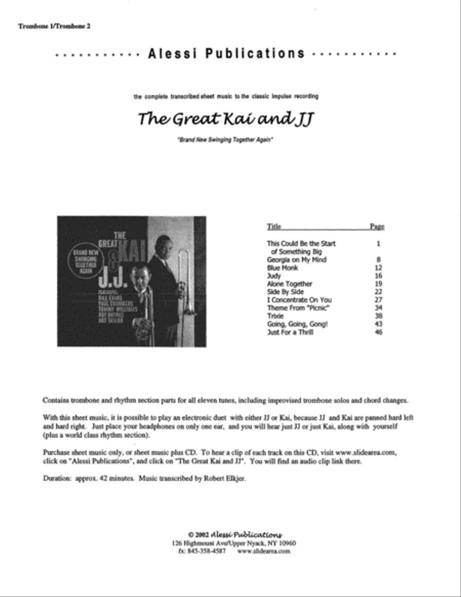The Great Kai and J.J Trombone Duet scores gallery preview page 1
