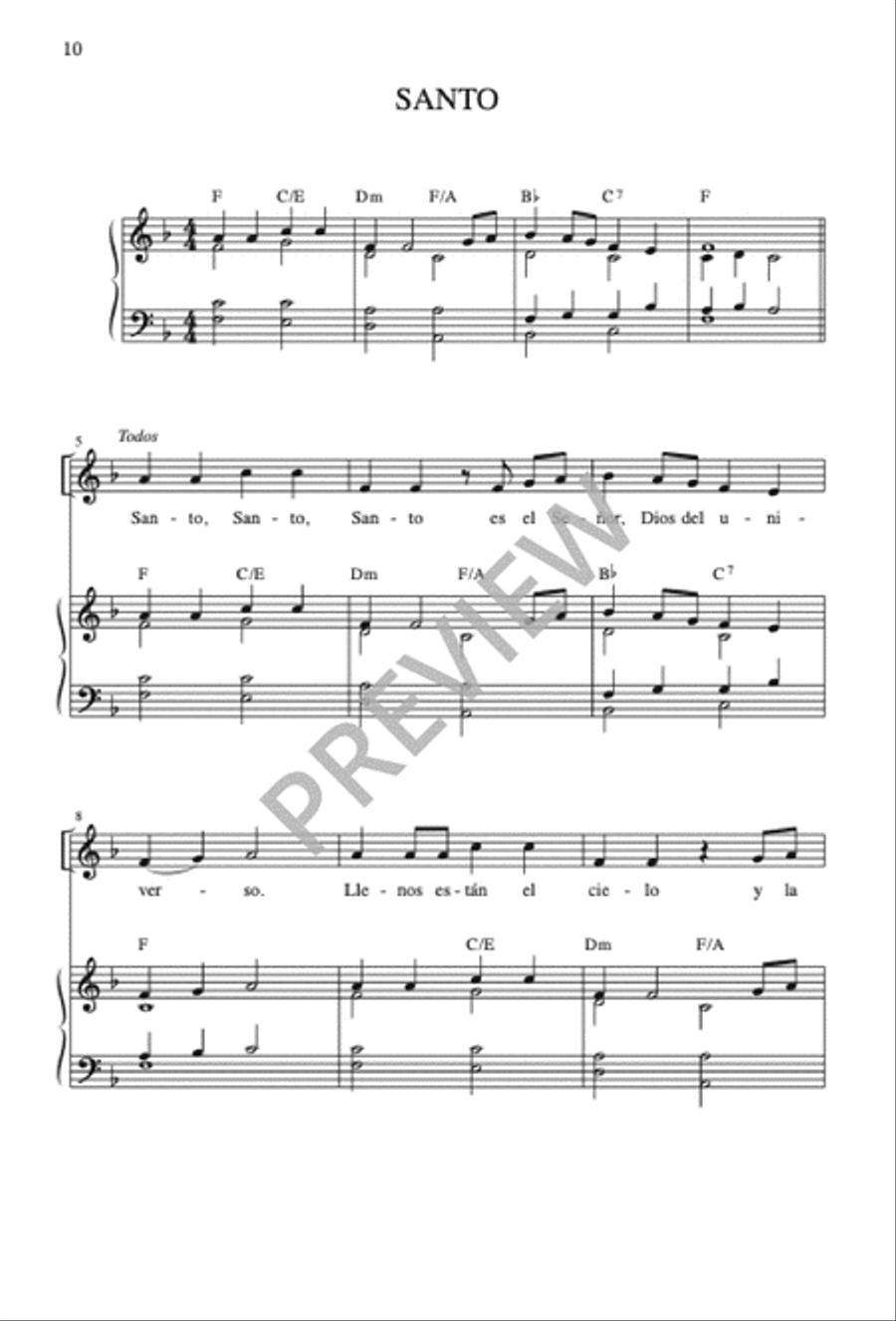 Misa al Sagrado Corazón de Jesús Unison Choir scores gallery preview page 12