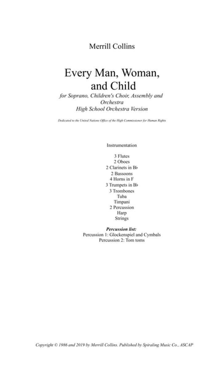 Every Man, Woman, and Child - High School Orchestral Arrangement - C Major