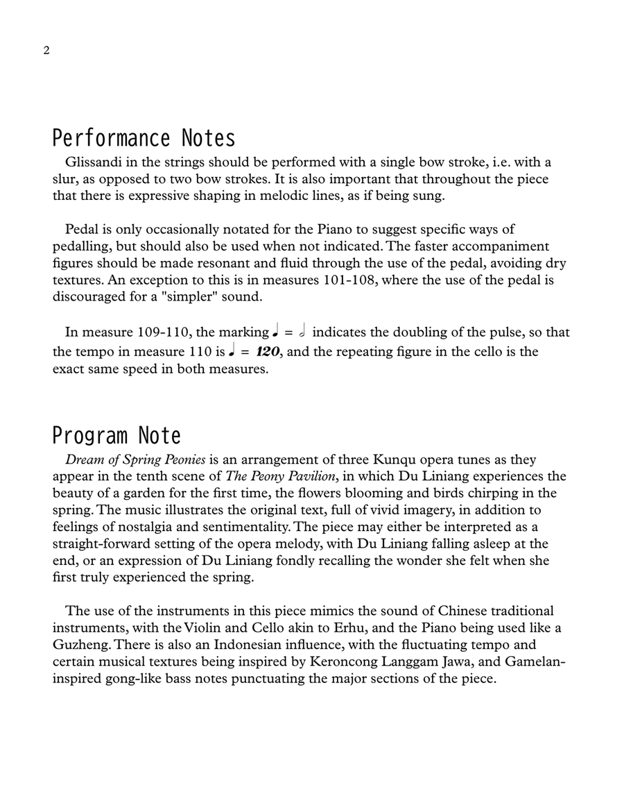 Dream of Spring Peonies Piano Trio scores gallery preview page 2