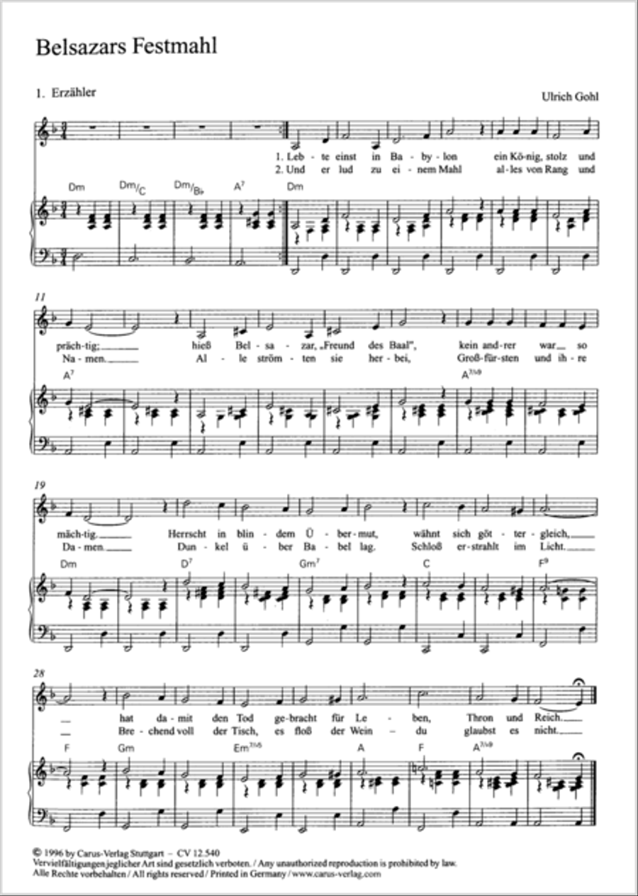Belsazars Festmahl Children's Choir scores gallery preview page 2