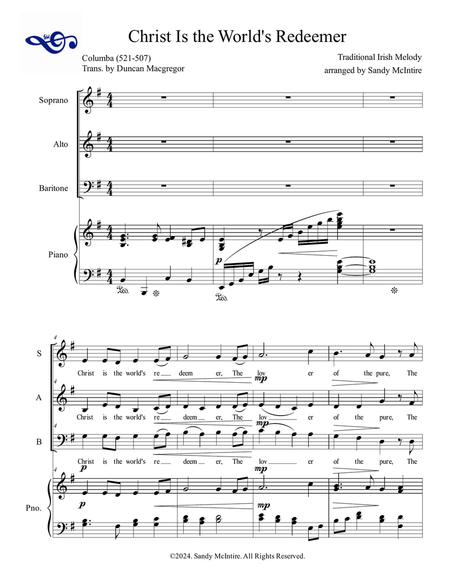Christ Is the World's Redeemer 3-Part scores gallery preview page 1