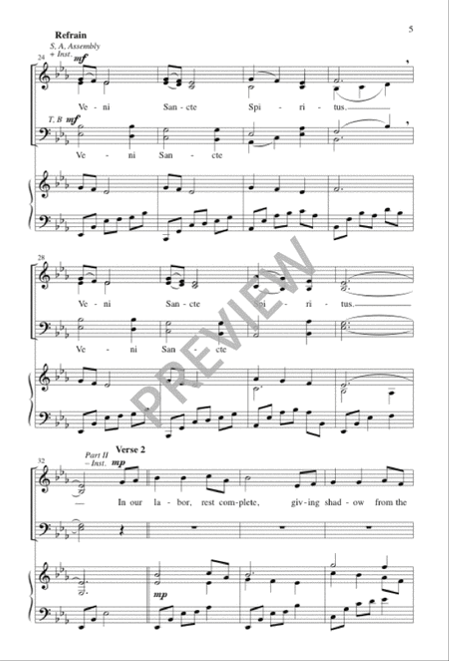 Come, O Holy Spirit, Come SA scores gallery preview page 6