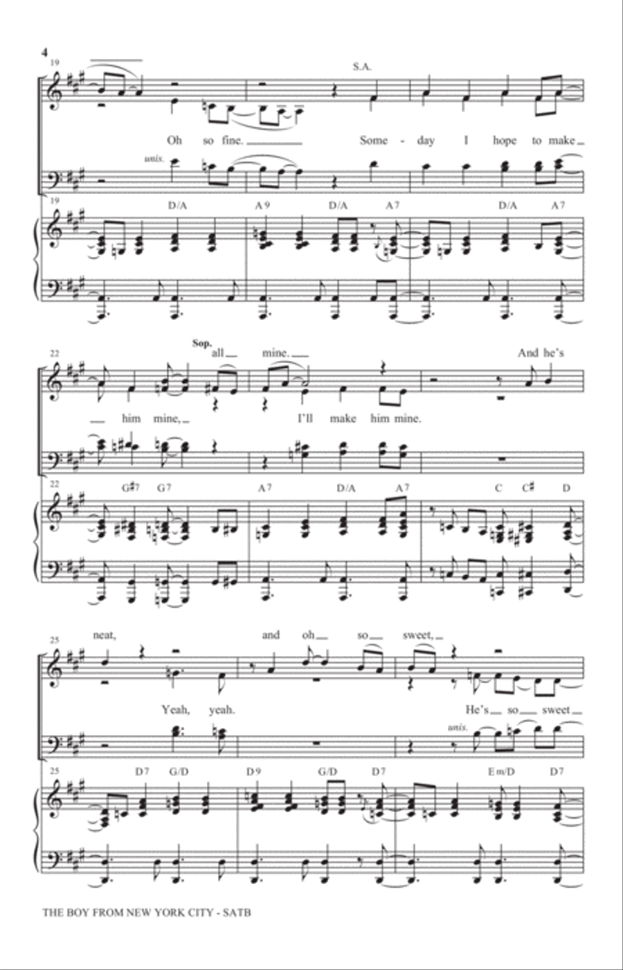 The Boy From New York City 4-Part scores gallery preview page 3