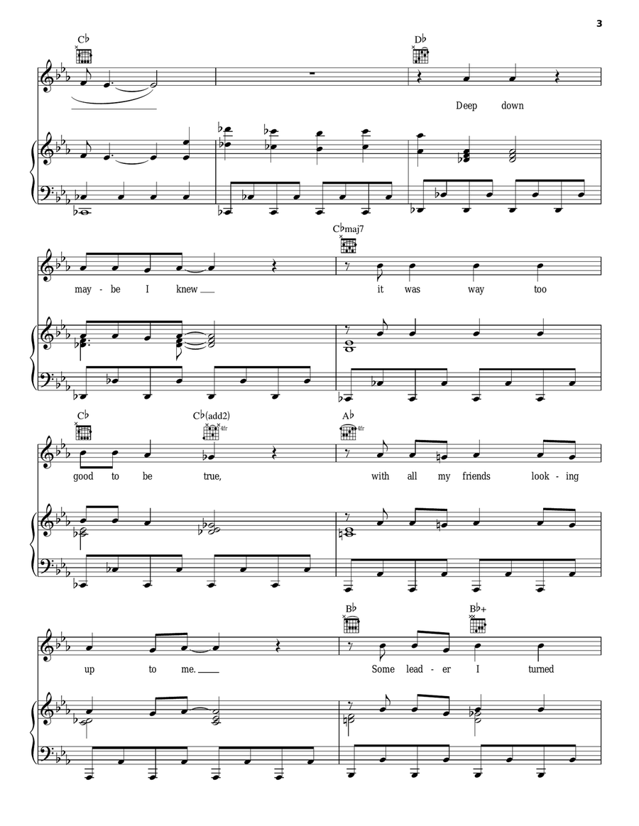 Kion's Lament Kion's Lament Piano, Vocal, Guitar scores gallery preview page 3