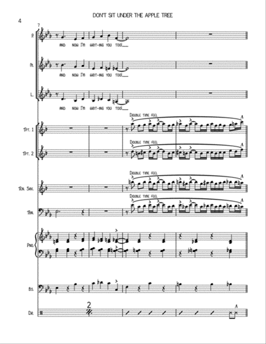 Don't Sit Under The Apple Tree (with Anyone Else But Me) Large Ensemble scores gallery preview page 4