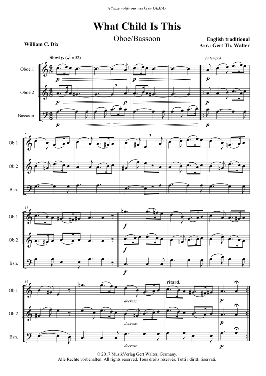 What Child Is This Woodwind Duet scores gallery preview page 1