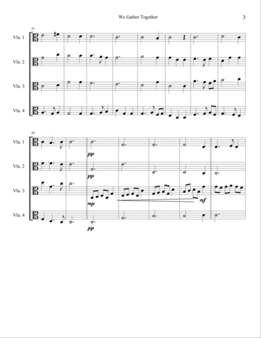 We Gather Together Viola scores gallery preview page 4