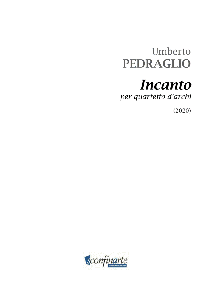 Umberto Pedraglio: INCANTO (ES-20-021) String Quartet scores gallery preview page 1