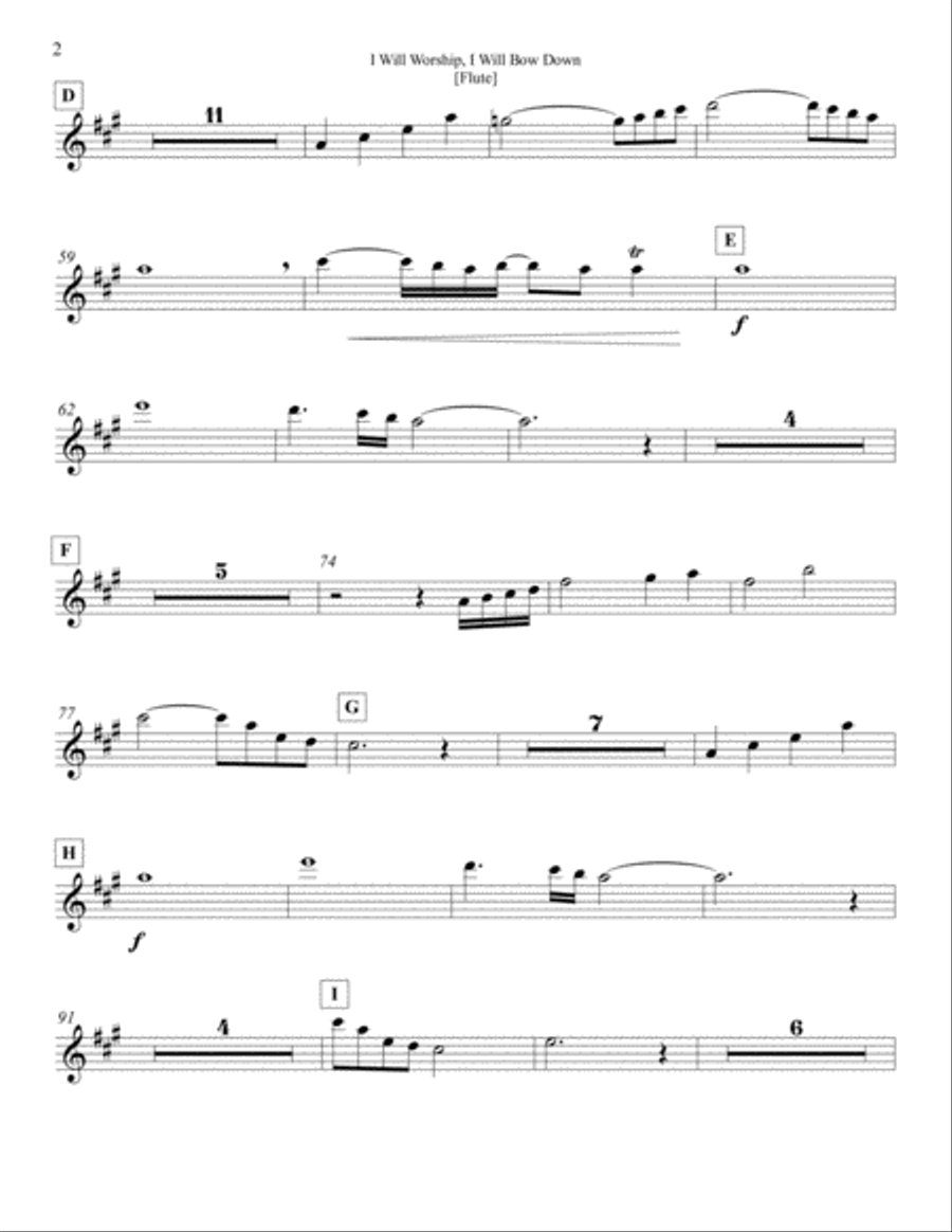 I Will Worship, I Will Bow Down, orchestral parts Large Ensemble scores gallery preview page 2