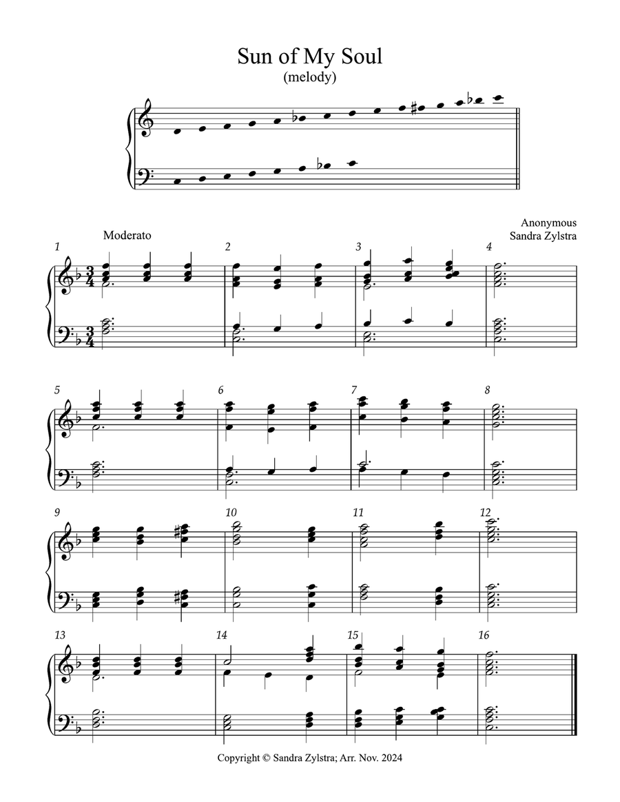 Sun of My Soul (3 octave handbells) 3-Octaves scores gallery preview page 1