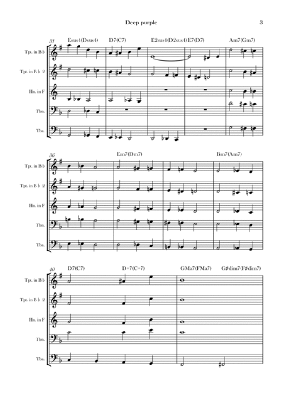Deep Purple Brass Quintet scores gallery preview page 3