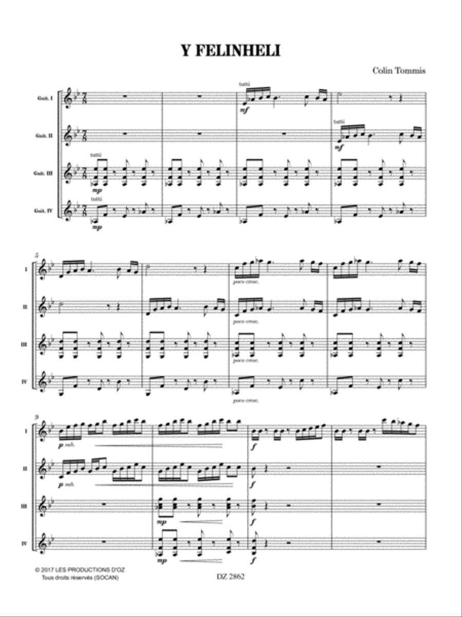 Y Felinheli Y Felinheli Guitar Ensemble scores gallery preview page 3