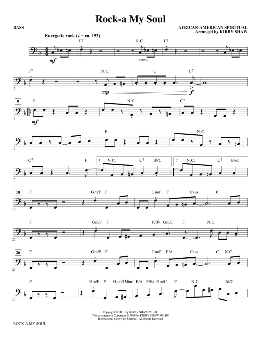 Rock-a My Soul - Bass Rock-a My Soul - Bass Choir scores gallery preview page 1
